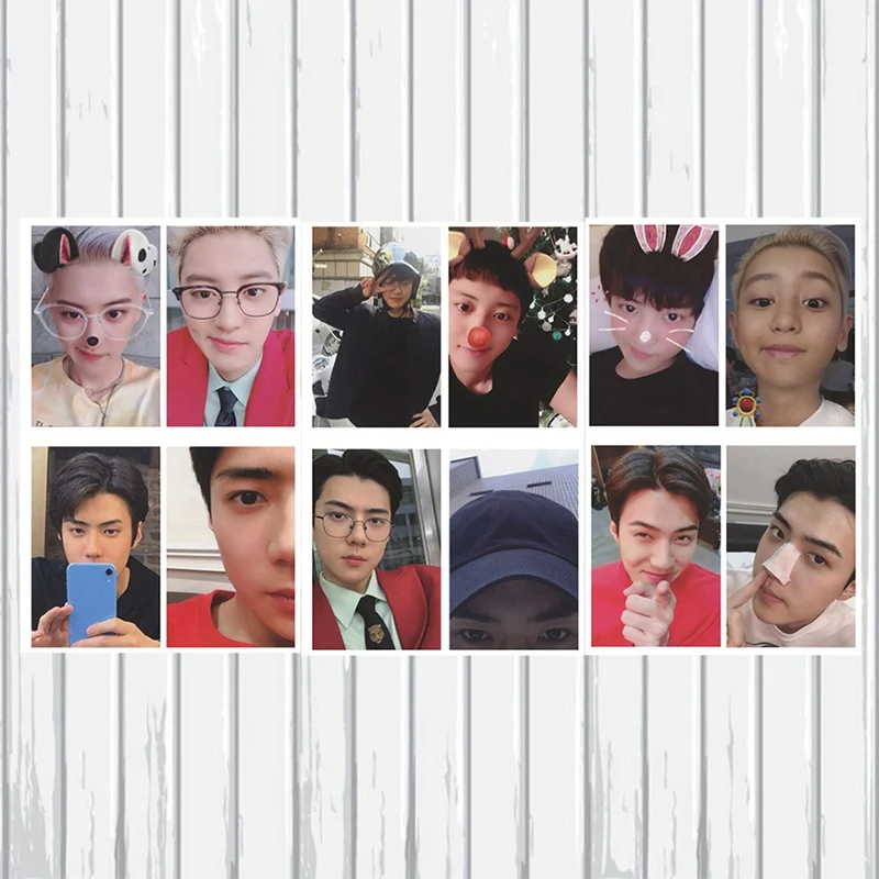 4 шт./компл. экзо Фотокарта CHANYEOL SEHUN самодельные Бумага ЛОМО карта фото плакат HD Фотокарта вентиляторы коллекция подарков