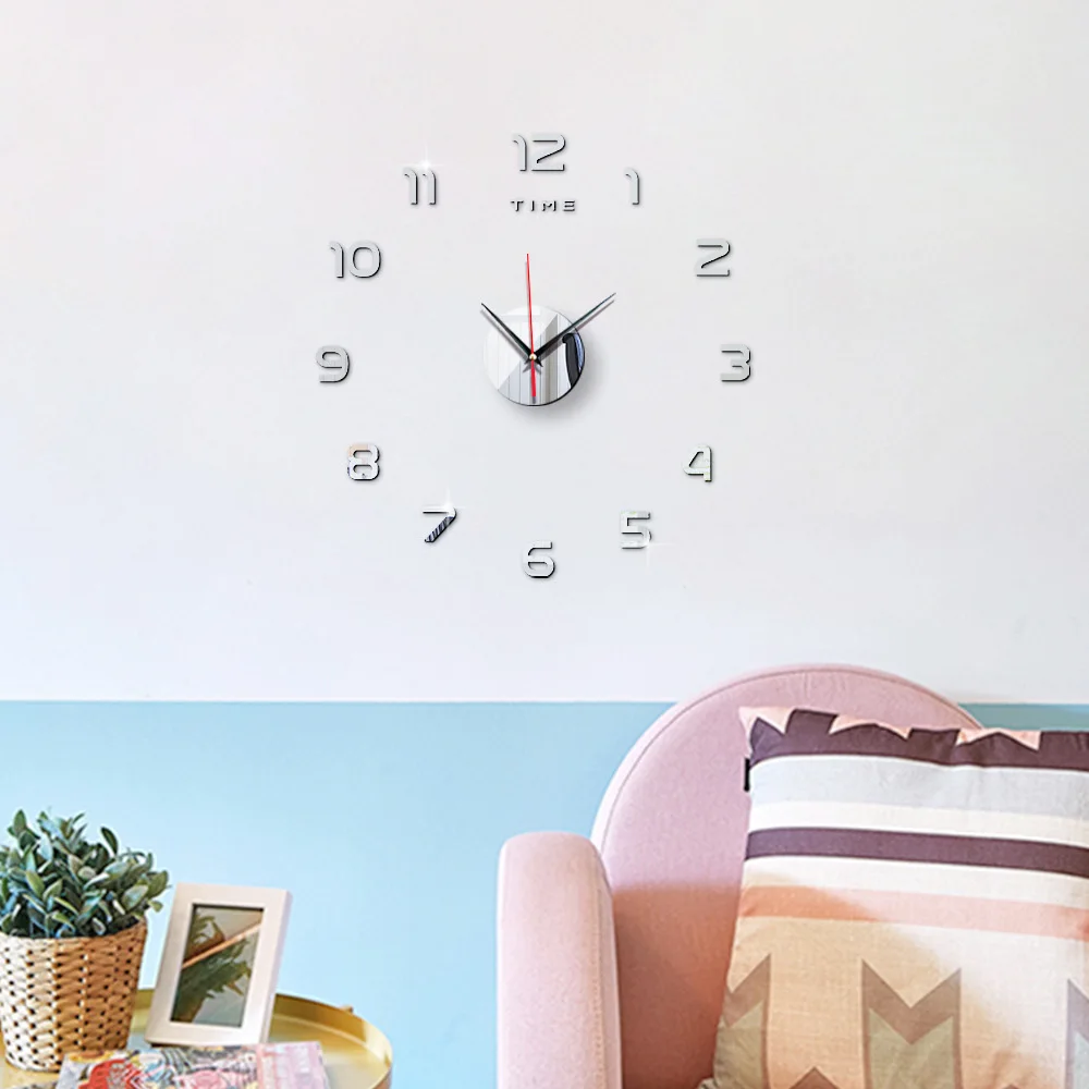 Wall Clock Wall Clock Sticker 3D Luminous Wall Clock Mirror Wall Stickers Creative DIY Clocks Removable Art Decal Home Decor Living Room Quartz Needle
