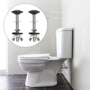 

2pcs Fixed Universal Durable Closestool Bolt Through Kit Cistern To WC Pan Accessories Spare Stainless Steel Home Practical