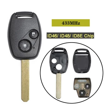 

433MHz ID46/ ID48/ ID8E Chip Replacement 2 Button Remote Key Fob For Hond*a Accor*d CR-V Jazz FR-V Civic Stream HR-V