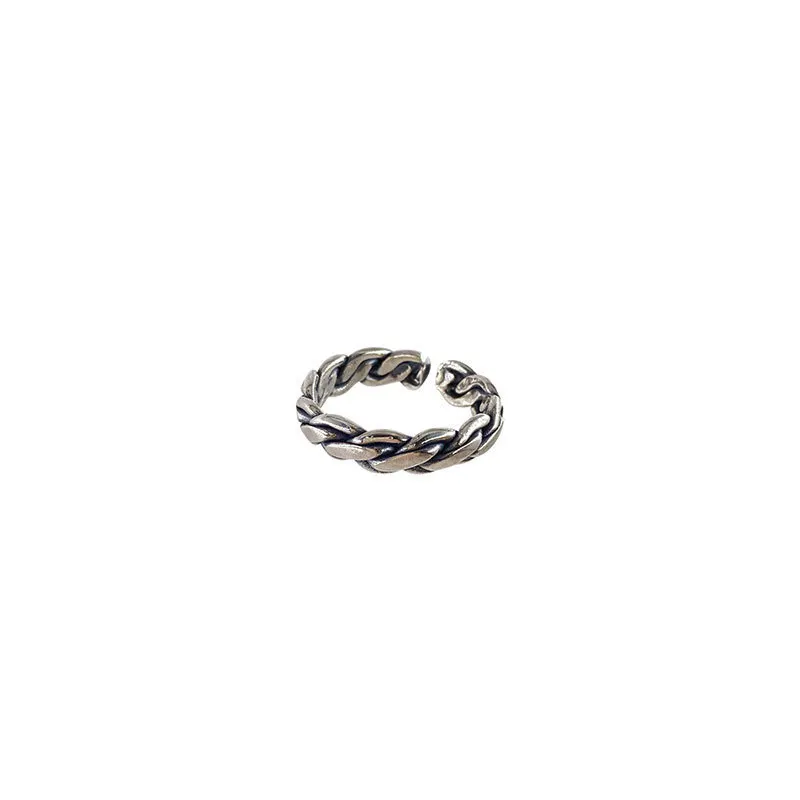 Silver Rings FOXANRY Couples Accessories Vintage Twist Design Round Shape Geometric