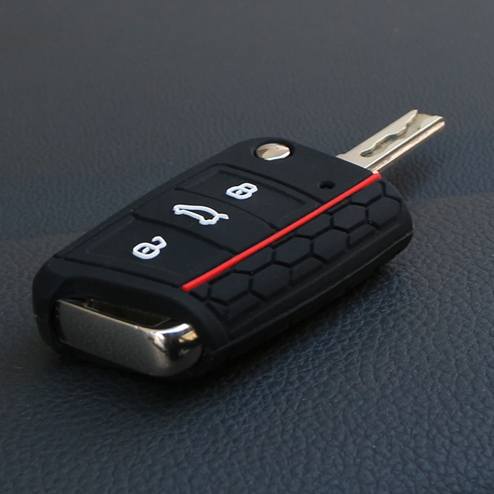 Silicone Car Key Case Cover for Volkswagen VW Golf 7 MK7 Tiguan Mk2 for Skoda Octavia 3 A7 Kodiaq 2017-2021