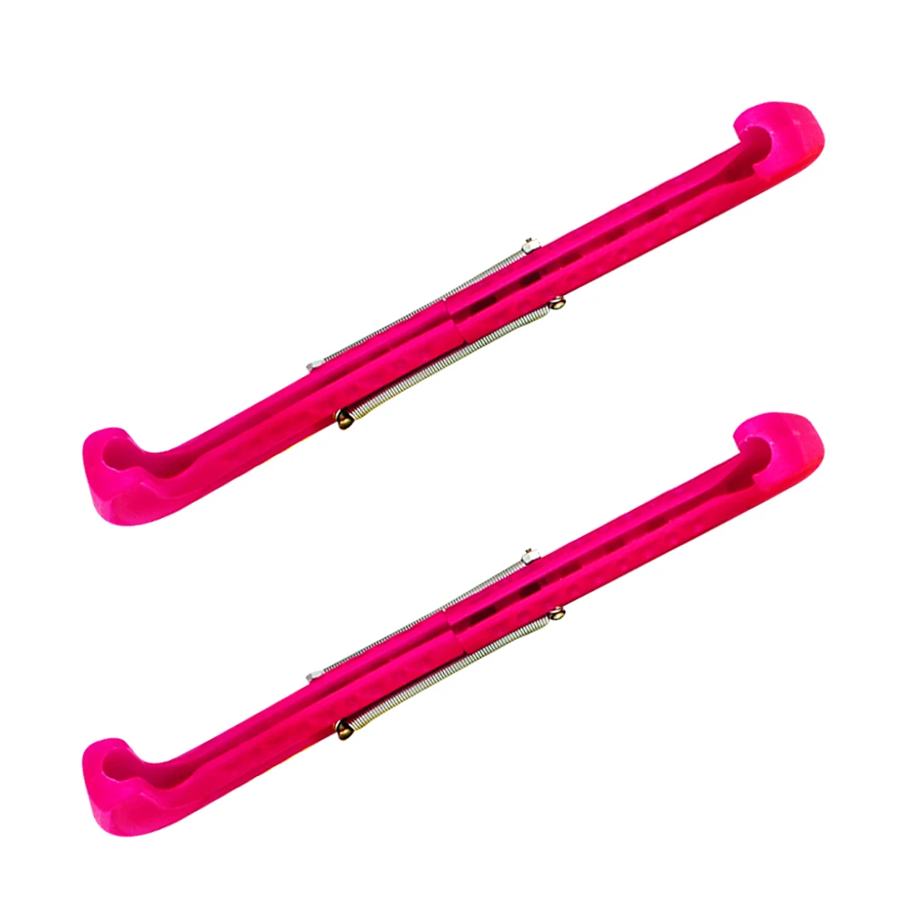 2 Pairs Adjustable Figure Skating Ice Skate Blade Guards / Covers, Pink