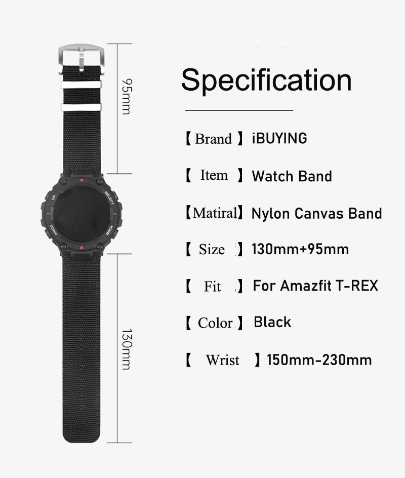 Дышащая нейлоновая лента Nato для Amazfit Холщовый ремешок часов Xiaomi Huami T Rex браслет