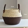 Zerolife-Seaweed Wicker Basket with Handle, Rattan Hanging Flower Pot, Dirty Clothes Storage, Children's Toy Sorting, 3 Size 6