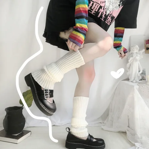 1 짝/대 여성 겨울 무릎 높은 양말 숙녀 캐주얼 따뜻한 양말 여성 숙녀 양말 5