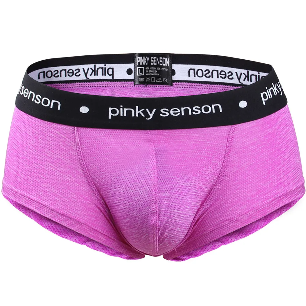 Фуксия Сексуальное нижнее белье Боксеры Трусы горячий мальчик большой пенис мешок нижнее белье с низкой посадкой мужское сексуальное нижнее белье туго багажника - Цвет: Фуксия