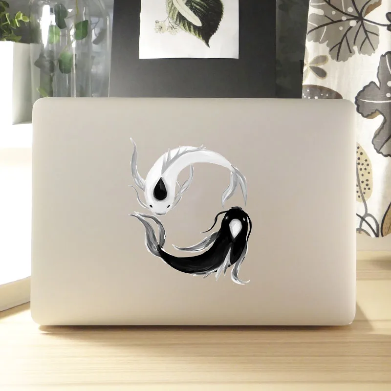 Инь и Ян рыба наклейка для ноутбука Apple Macbook Air Pro retina 11 12 13 14 15 дюймов hp Mi Ноутбук наклейка Mac книга наклейка
