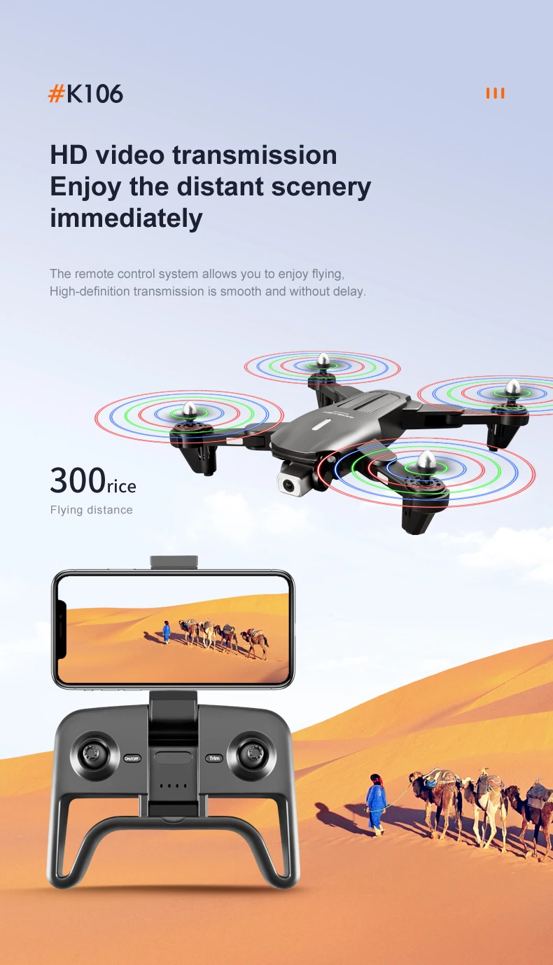 K106 Drone, k1o6 hd video transmission enjoy the distant scenery