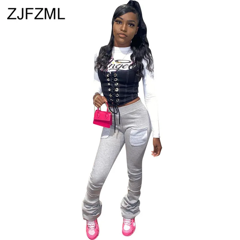 

Front Back Pockets Ruched Bodycon Trouser Women Casual High Waist Elastic Club Party Pant Hip Hop Bell Bottom Plus Size Joggers