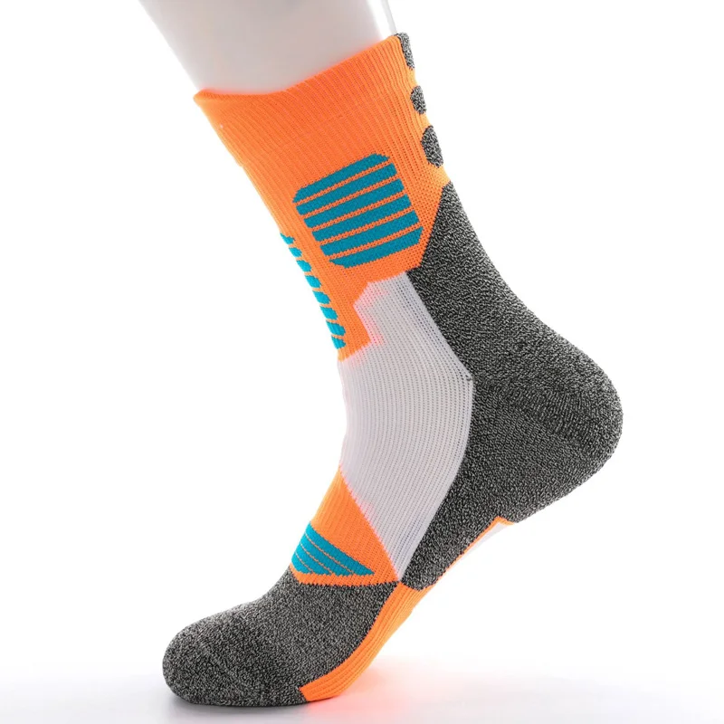 Anti-slip Deodorant Sports Compression Mesh Socks for Outdoor Running Basketball Cycling - Цвет: Оранжевый