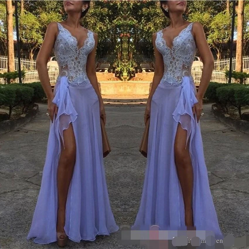 

lace Prom Dresses 2019 vestidos de gala deep v-neck prom dress party gown sexy cheap Evening dress gown