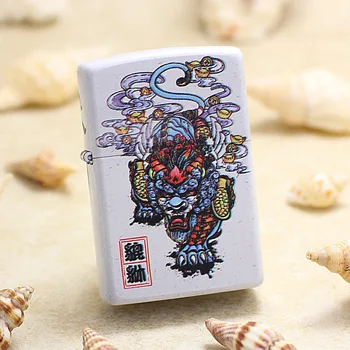 

Genuine Zippo oil lighter copper windproof Coloured Brave troops cigarette Kerosene lighters Gift With anti-counterfeiting code