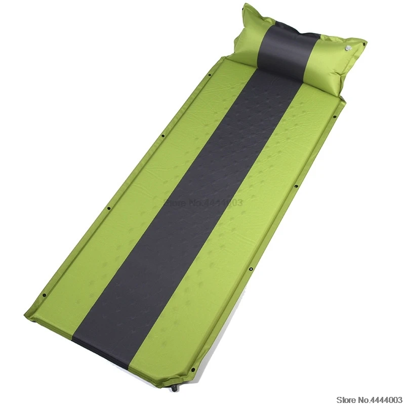Beach Outdoor Camping Mat With Pillow Ultralight Automatic Inflatable Mat Air Mattress Folding Picnic Folding Bed AA52039