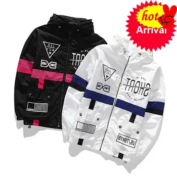 

Autumn Men Spring Windbreaker Jacket Fashion Hip Hop Thin Zipper Casual Jacket Mens Outwear anorak