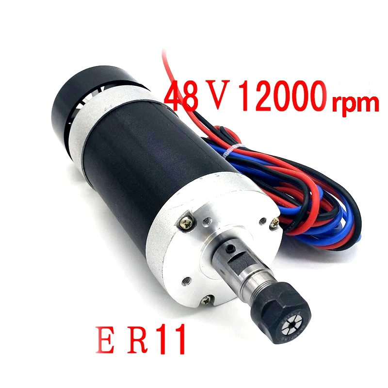 1 шт. ER11 48V500W высокоскоростной с воздушным охлаждением бесщеточный электродвигатель вращения шпинделя гравировальный станок шпиндель PCB шпиндель долгий срок службы