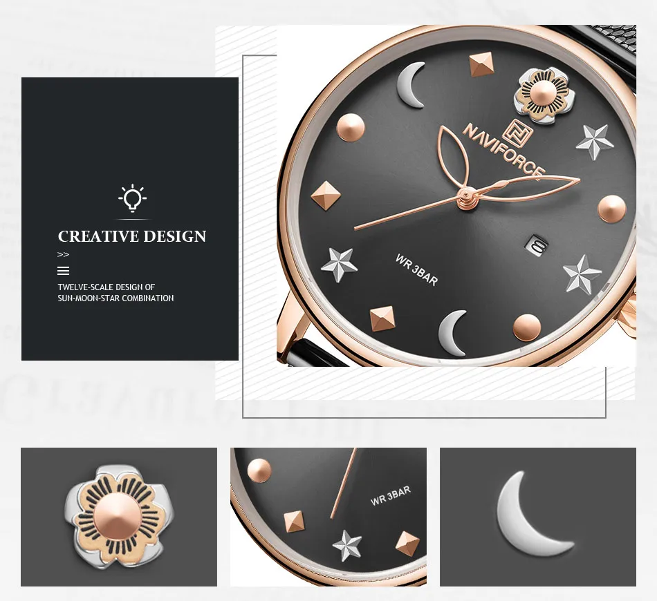 NAVIFORCE лучший бренд класса люкс Для женщин часы; Мода и простота стильный Нержавеющая сталь женские часы-браслет Relogio Feminino подарки