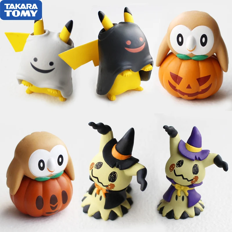 TAKARA TOMY pokemon 6 шт./компл. 4 5 см мимикю Пикачу роуле Косплей Аниме фигурки модель
