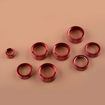 

beler 8pcs Car AC Radio Switch Release Mirror 4WD Control Knob Ring Trim Cover Fit for Ford F150 2013 2014