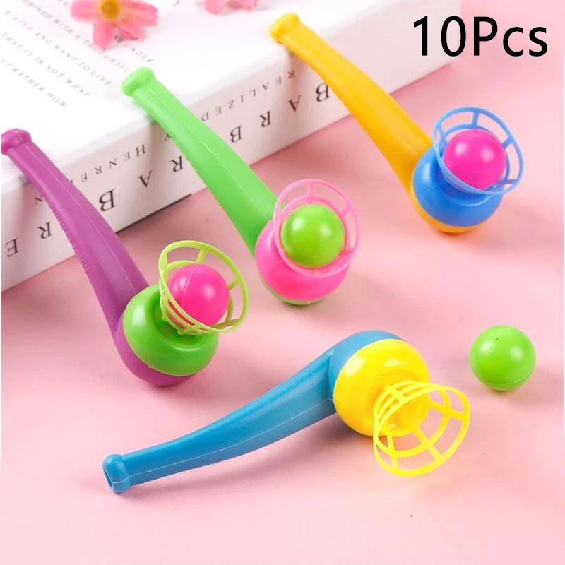 10Pcs Plastic Float Blowing Balls Baby Blow Pipe Balls Toys Breath Rod Ball Children Suspended Balance Training Toys Family Game children s electric car baby cartoon remote control four wheeled children birthday gifts family outing toy bumper car 6 12y