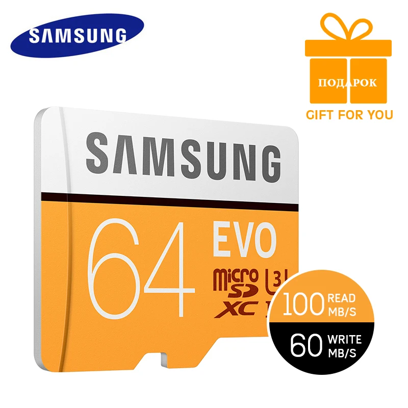 samsung EVO 32 Гб 64 Гб 128 ГБ SDHC mini Carte Memoire C10 SDXC U3 Cartao SD безопасный для смартфона, ридер со вспышкой памяти