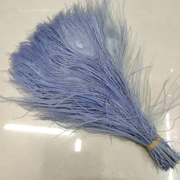 

Pretty Wholesale 500 PCS Light Blue Natural Peacock Feathers 25-30 cm/10-12 inches Home Wedding Party Decoration