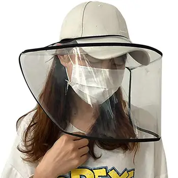 

2020 Anti-saliva Dustproof Face Cover Mask soft and foldable Baseball Cap Detachable Protective Hat