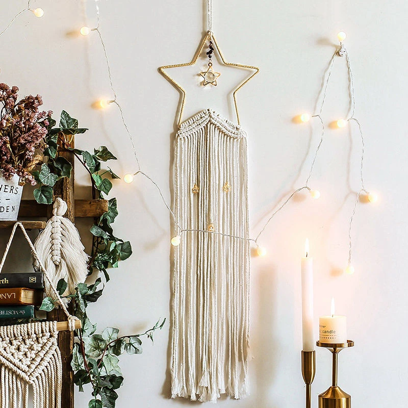 Nordic Style Star Decoration Macrame Tapestry Wall Hanging Bohemian Handmade Knitted Wall Accents Tapestries Art Boho Home Decor Nordic Style Star Decoration Macrame Tapestry Wall Hanging Bohemian Handmade Knitted Wall Accents Tapestries Art Boho Home Decor