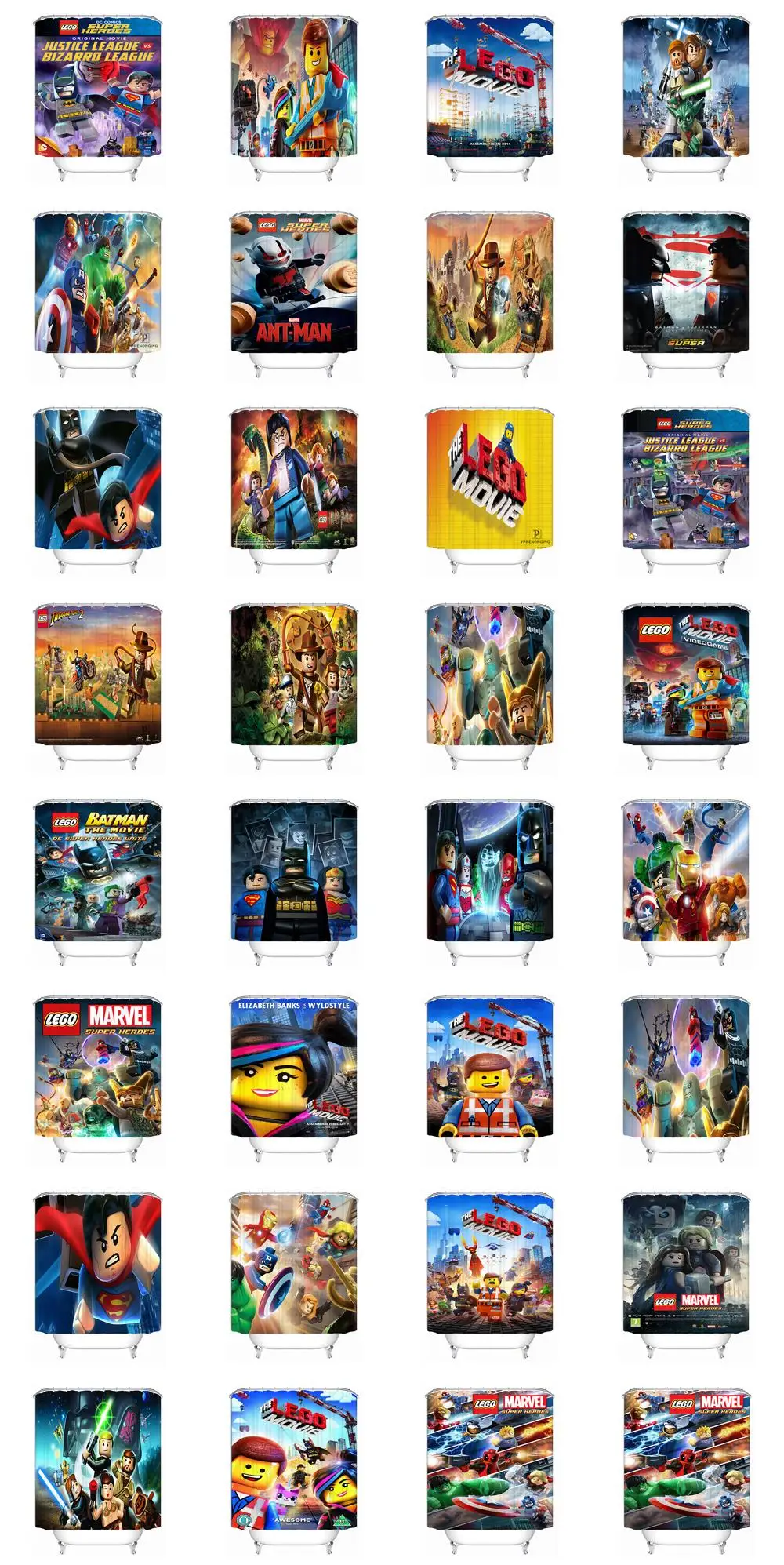 Пользовательские последние горячие лего Marvel водонепроницаемый Душ занавес для ванной комнаты s крючки полиэстер ткань разные размеры#0421-sohu-06