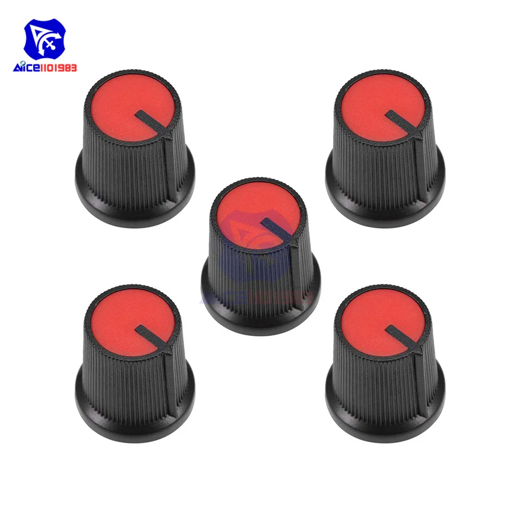 Shaft Potentiometer Knob 6mm Dia. 5PCS/Lot Plastic Rotary Taper potentiometer knobs