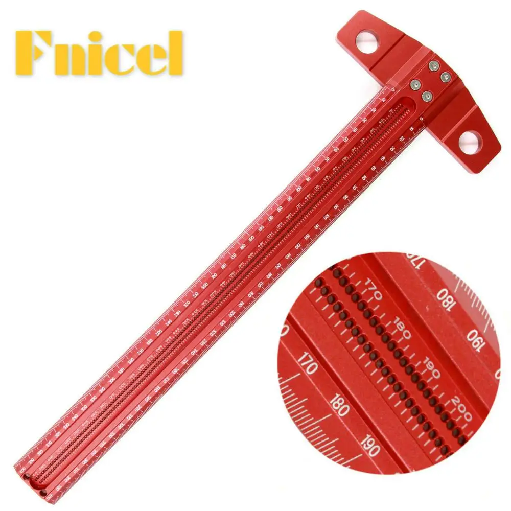 Woodworking Scribe 60-600mm T-type Ruler Scribing ruler Aluminum alloy Line Drawing Marking Gauge DIY Measuring Tools