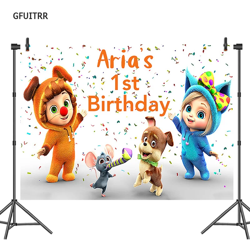 

GFUITRR Dave and Ava Birthday Photography Backdrop White Photo Background Vinyl Photo Booth Props