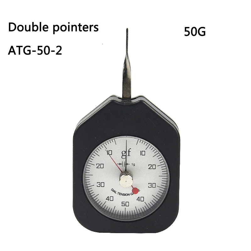 

50g dial tensiometro Analog tension gauge Double pointers tensionmeter ATG-50-2