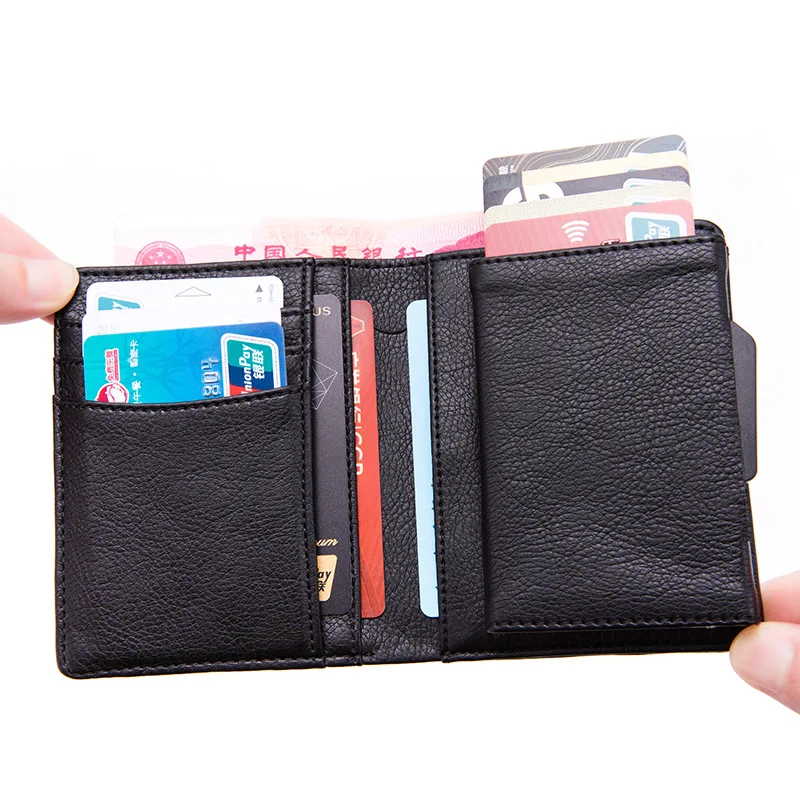 

Manufacturers Direct Selling RFID Wallet Promotional Gift Bankcards Box Aluminium Alloy Card Clamp Business Wallet Anti-Theft Br