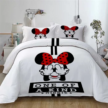 

Disney Duvet Cover Set Cartoon Minnie Bed Linen Single Double Twin Full Queen King Size Bedding Set For Children Adult Bed Cover