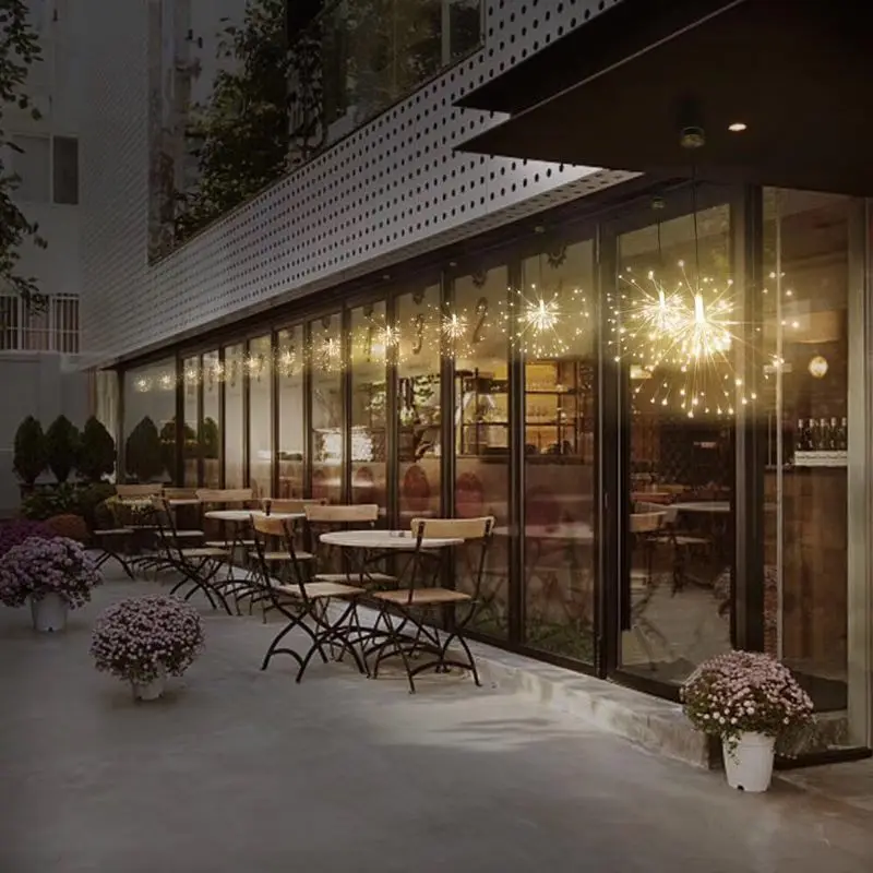 Firework Holiday Lights Hanging Starburst Copper Wire Starburst String Lamp 200 Leds DIY Fairy Christmas lighting With Remote - Image 6