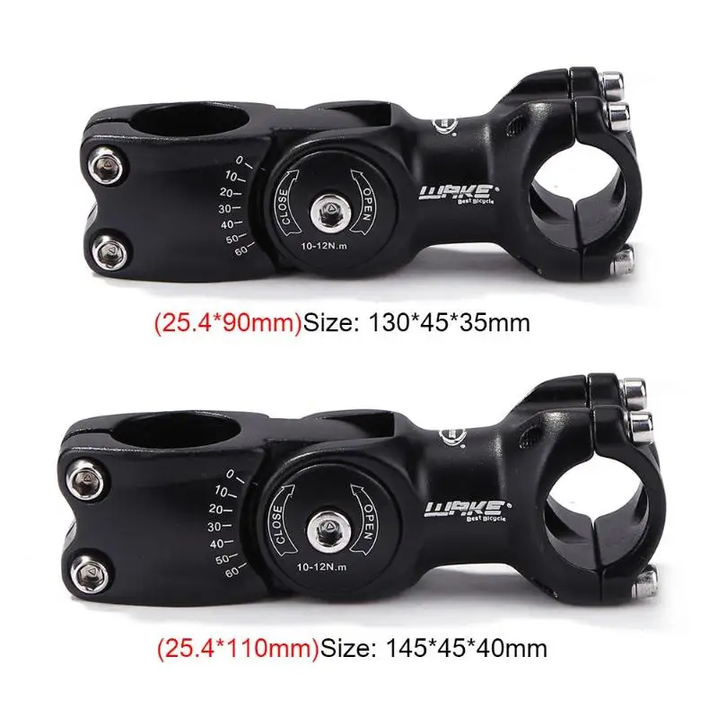 Adjustable Bicycle Stem 90mm 110mm 25.4mm Aluminum High-Strength Lightweight Mountain Road Bike Handlebar Stem Bicycle part