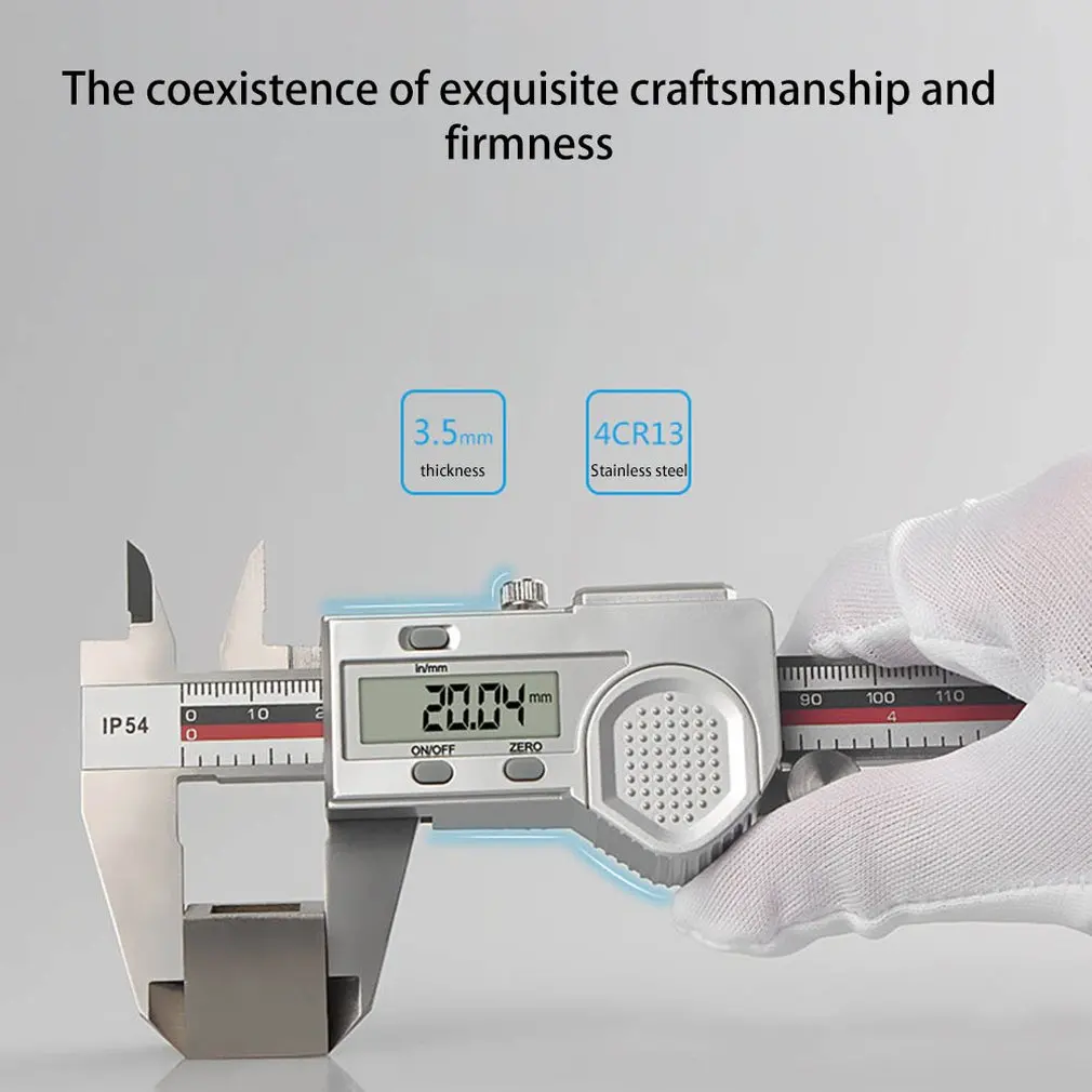 Stainless Steel Digital Display Fraction Caliper Score Display High Precision LCD Vernier Caliper