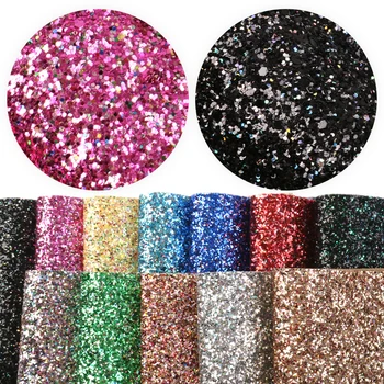 

David accessories 30*140cm Chunky Glitter Synthetic Leather DIY Bow Bag Craft Supplies Sequin Faux Leather Fabric Sheets,1Yc9956