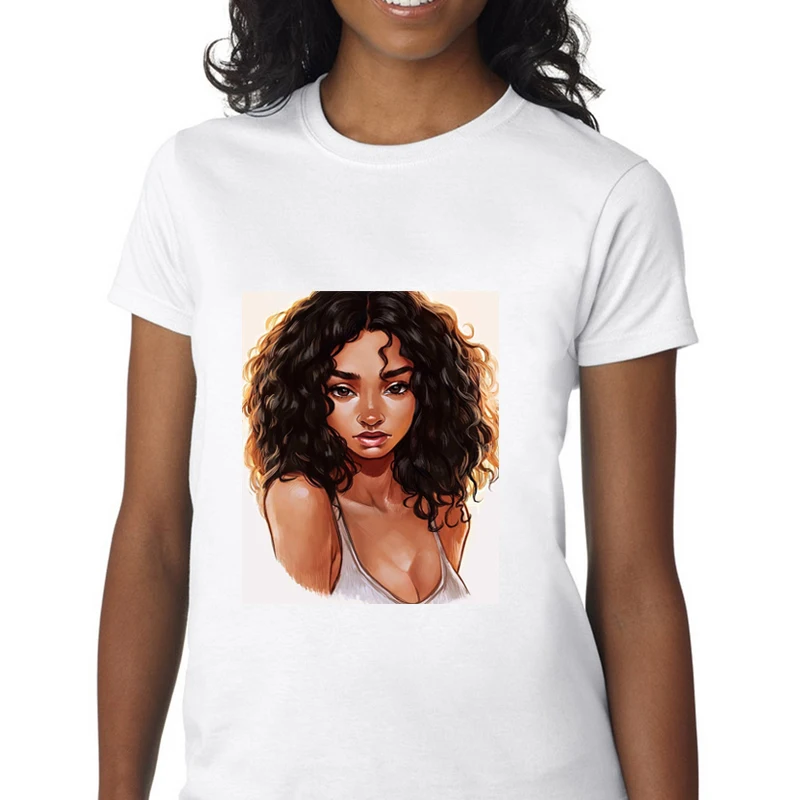 

2020 harajuku black girl vintage Women's T-shirt Summer streetwear Top Female T Shirt 90s O-neck Clothing Casual Lady Tee Shirts