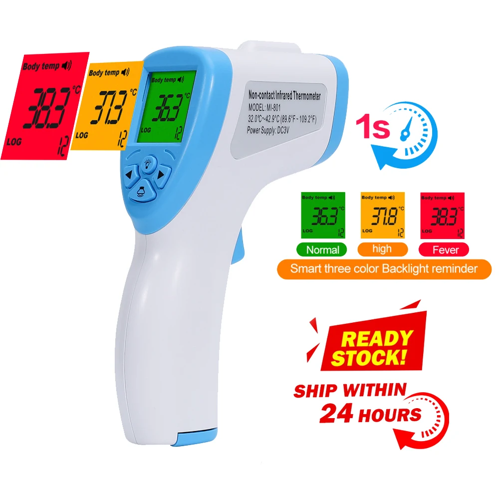 

Infrared Thermometer Body Digital Electronic Thermometer Multi-purpose Non-contact Forehead Measure Temperature Gun LCD Display