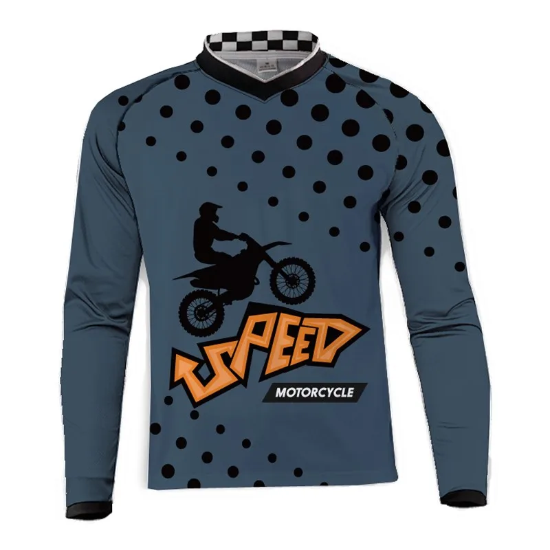 L Мужские майки для горного велосипеда, MTB, рубашки для внедорожников, DH, мотоциклетные майки, спортивная одежда для мотокросса, BMX одежда - Цвет: L