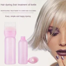 120ml Multicolor Plastic Hair Dye Refillable Bottle Applicator Comb Dispensing Salon Hair Coloring Hairdressing Styling Tool