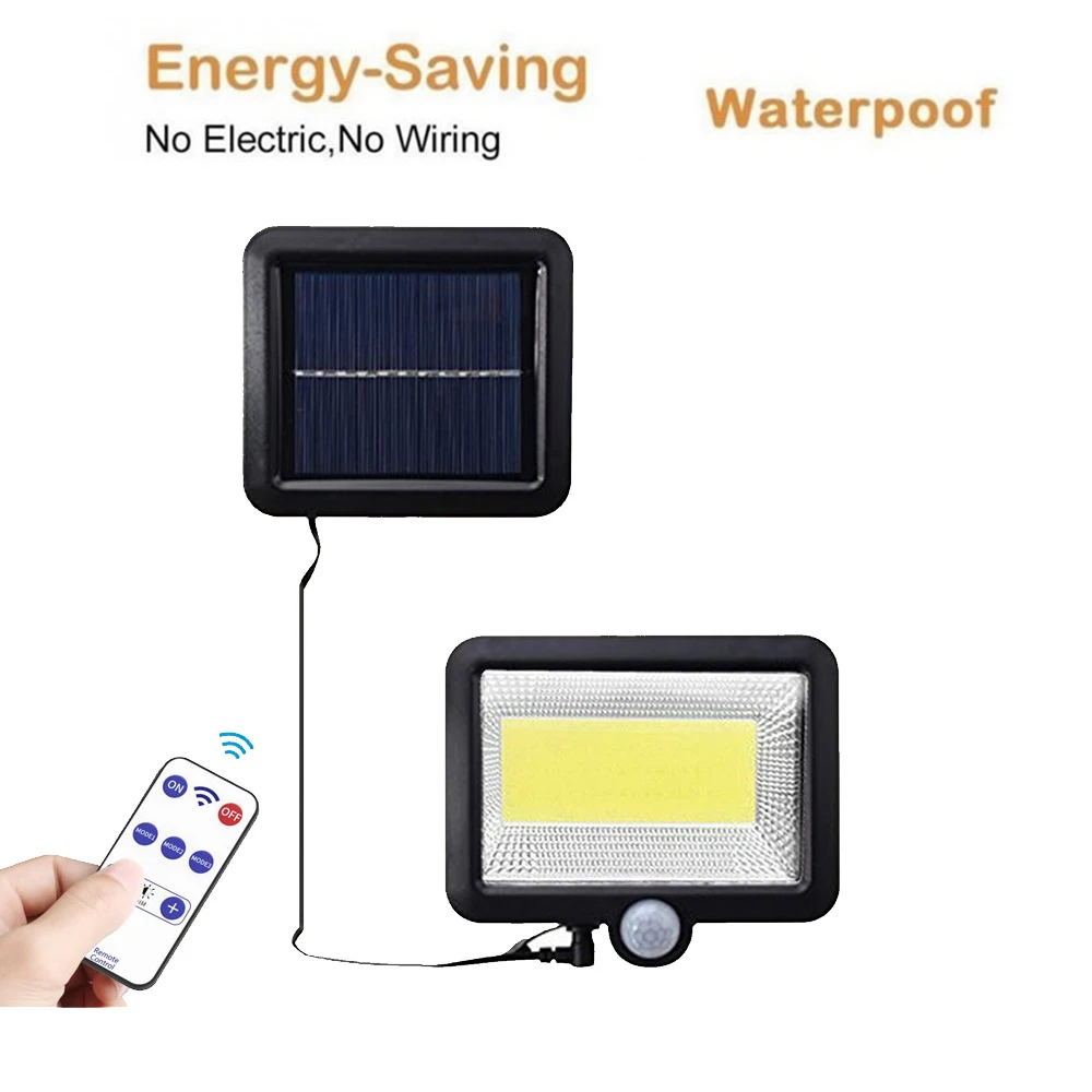 

100 LED solar LEDs Outdoor PIR Motion Sensor Activated Separable Light for Garden Security Waterproof Wireless Wall Lamp seperab