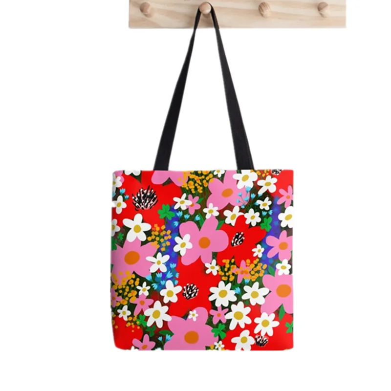 2021 Shopper Foxy Foxes Tote Bag Printed Tote women Harajuku shopper handbag girl Shoulder shopping bag Lady Canvas Bag