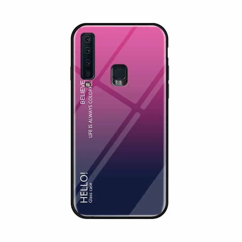 Градиентные чехлы из закаленного стекла для телефонов Samsung A9 A7 2018 A750 A30 A50 M10 M20 M30 A6S