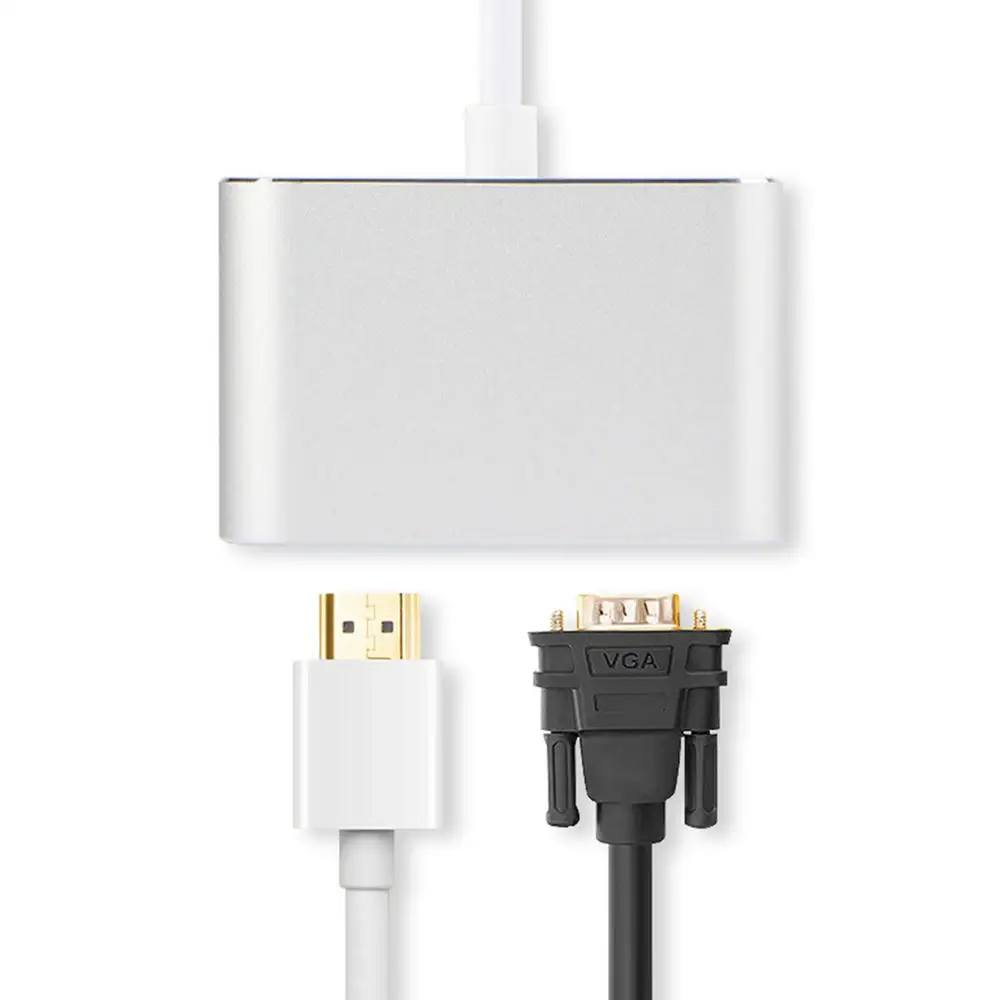 YMY USB C к адаптер HDMI VGA 2 в 1 usb type C к 4K HDMI+ VGA Синхронизация-дисплей конвертер видео решение
