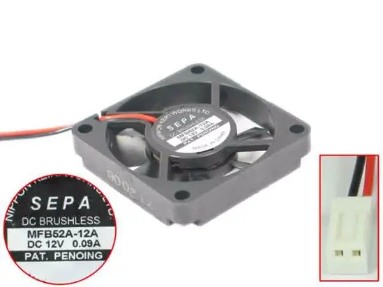 SEPA MFB52A 12A DC 12V 0.09A 50x50x10 мм 2 проводной серверный квадратный