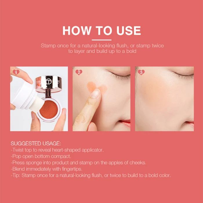 Heart-shaped Air Cushion Blush Powder Makeup увлажнение с осветляющим эффектом Repair Blush Powder V9-Drop