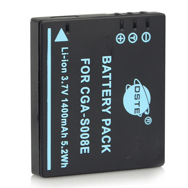4 шт. 1400 мАч 3,7 V CGA-S008E S008E DMW-BCE10 VW-VBJ10 DSTE Камера Батарея для цифрового фотоаппарата Panasonic SDR-S10 SDR-S7EG-K SDR-SW20R SDR-SW20S